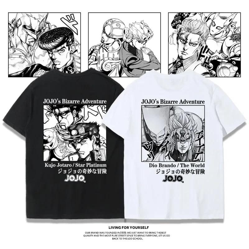 Módní Jojo Bizarre Adventure Tričko s krátkým rukávem Vaporwave Estetické tričko Jotaro Harajuku Y2k Tričko Oversized Muži Dámské Topy