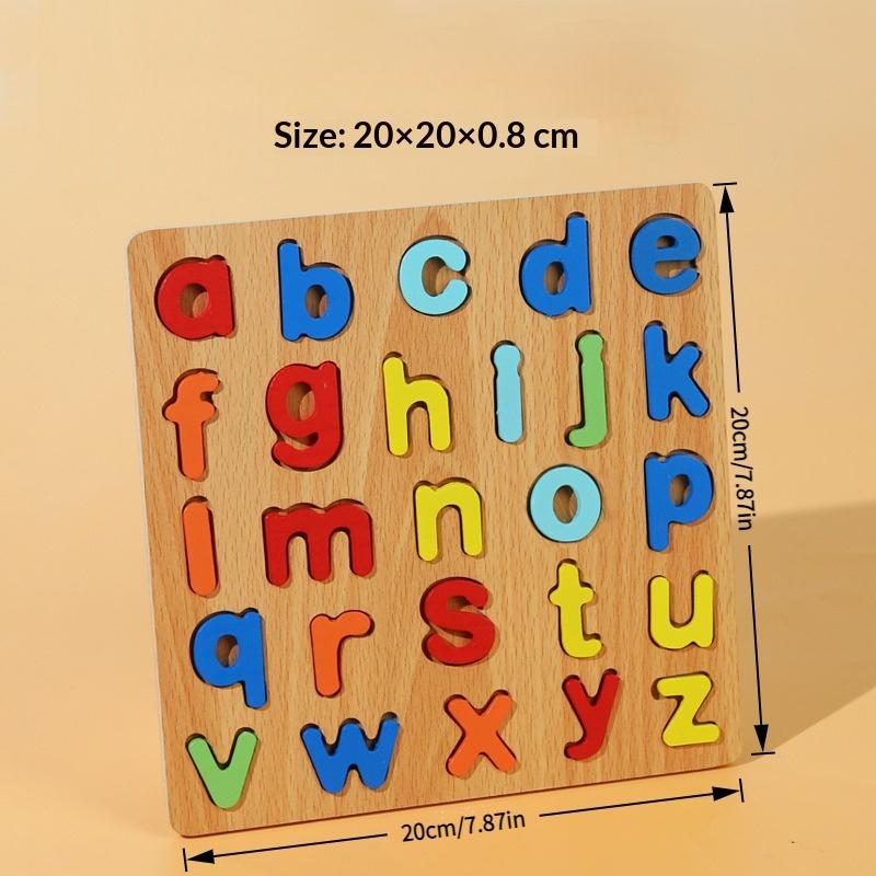 Colorful Alphabet Number Wooden Puzzles Kids Intelligent Matching Game Preschool Children Early Educational Toys