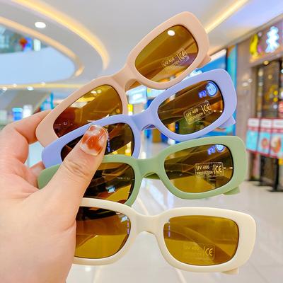 New Trend Kids Retro Small Rectangular Sunglasses UV400 Protection Baby Girl Boy Summer Beach Travel Outdoor Fashion Eyewear