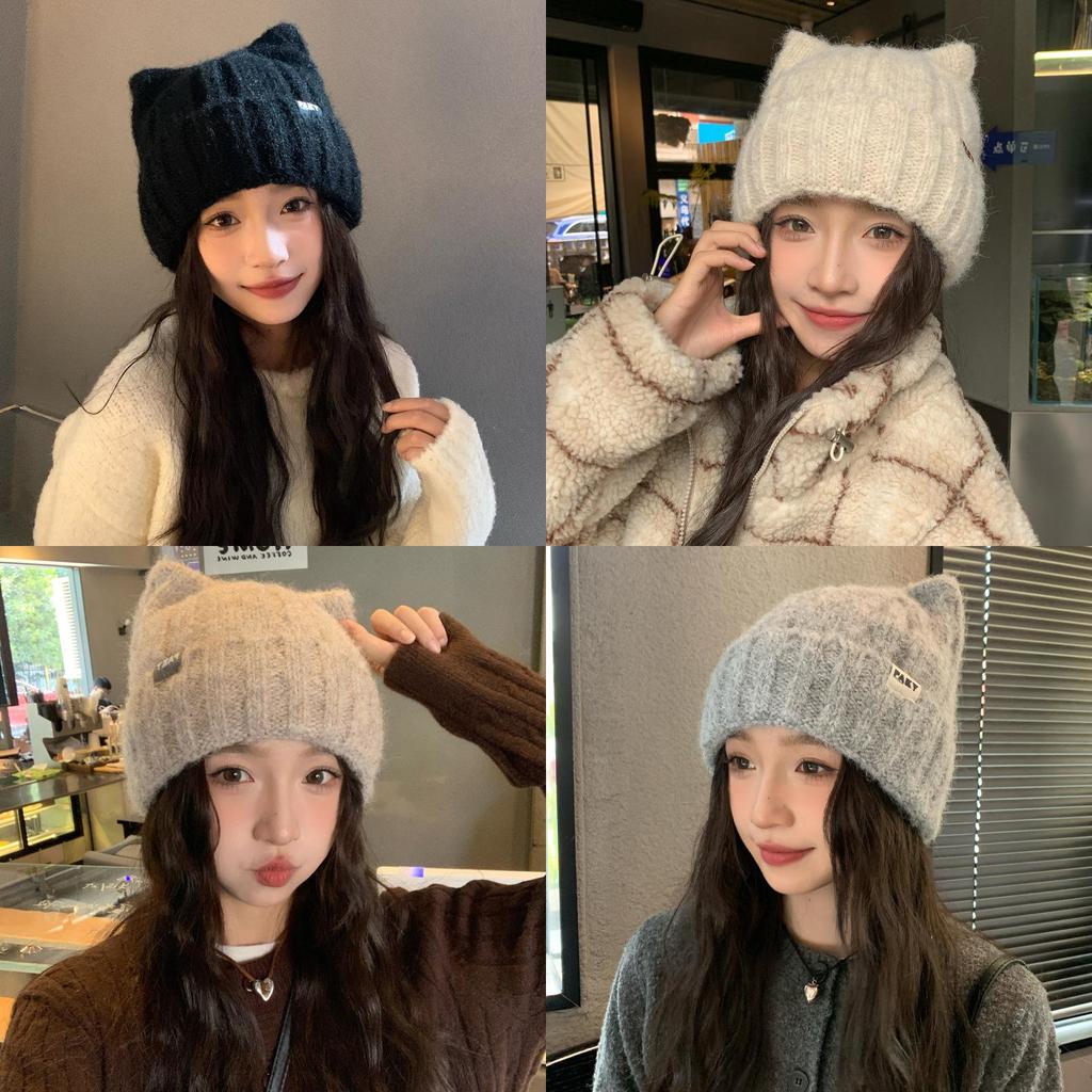 Knit Beanie Hat For Women Winter Warmth With Cute Bear Design For Casual Wear