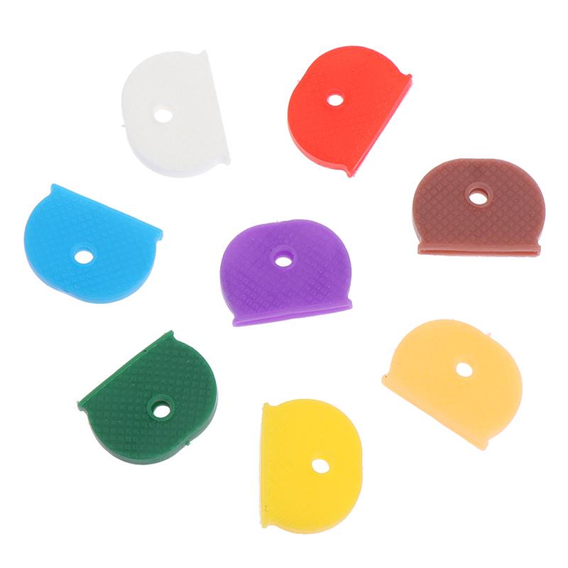 10Pcs Mixed Colors Rubber Soft Key Locks Keys Cap Key Covers Topper Keyring