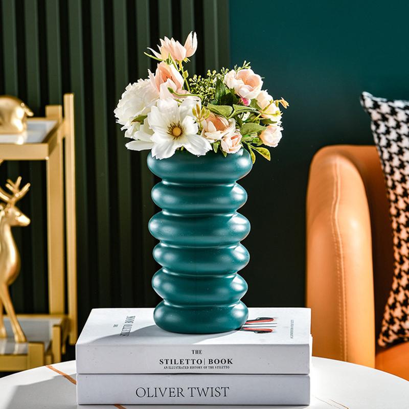 1PC Plastic Spiral Decorative Vase Scandinavian Flower Arrangement Kitchen Living Room Bedroom Home Wedding Decoration Ornament