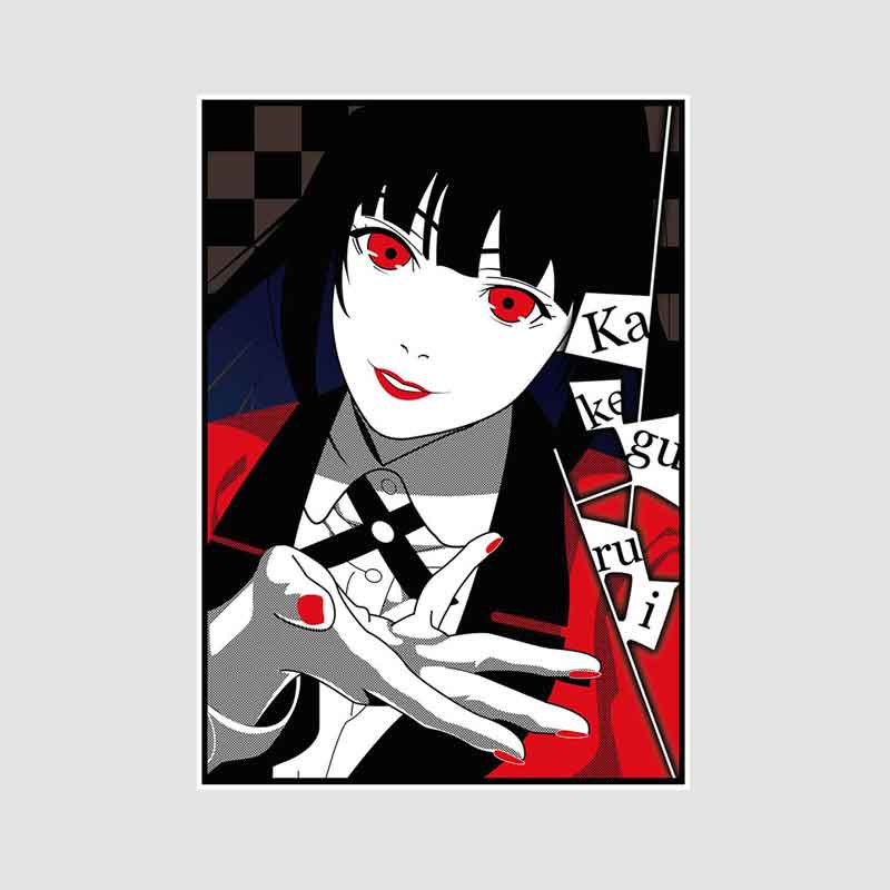 Classic Anime Kakegurui Posters Retro White Paper Manga Figure Poster Decor Prints Clear Image Bedroom Bar Decoration Art Painting Decorative Pictures
