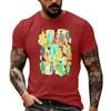 Men's Casual Short Sleeve T Shirt Loose Fit Breathable Fabric Vintage Texture Graphic Print Summer Streetwear Activewear Top