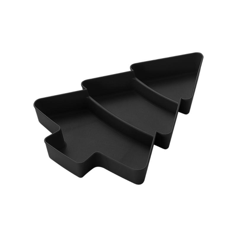 Holiday Party Serving Dish Plastic Christmas Tree Candy Tray With 6 Section for Snacks and Nut