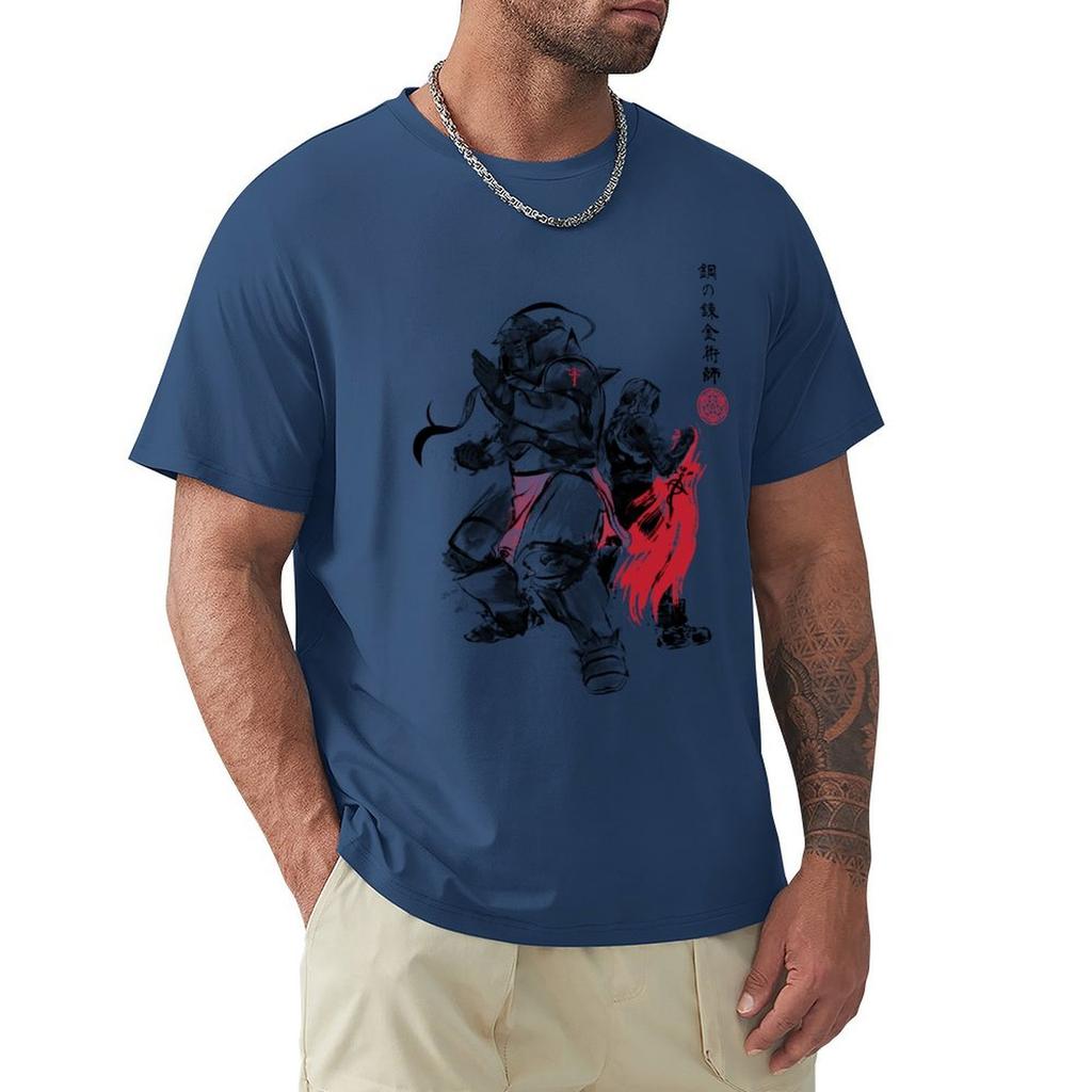 Brotherhood Sumi-e T-Shirt Boys Animal Print Shirts Graphic Tees Funnys Quick Drying Mens Shirts Graphic Tee