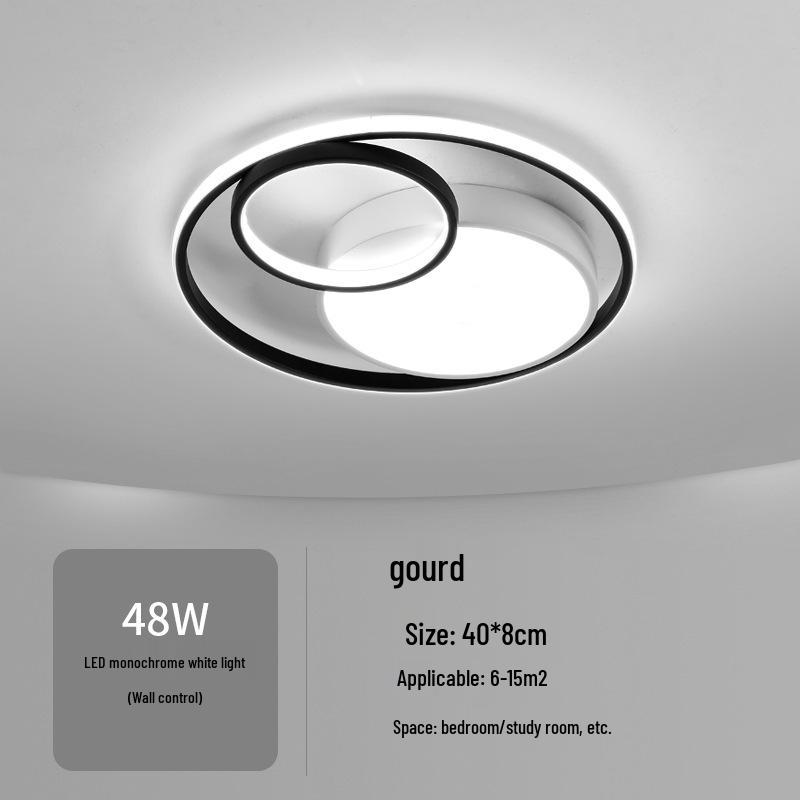 Nordic Modern LED Ceiling Light - Minimalist Black & White Design for Bedroom, Study, or Romantic Settings