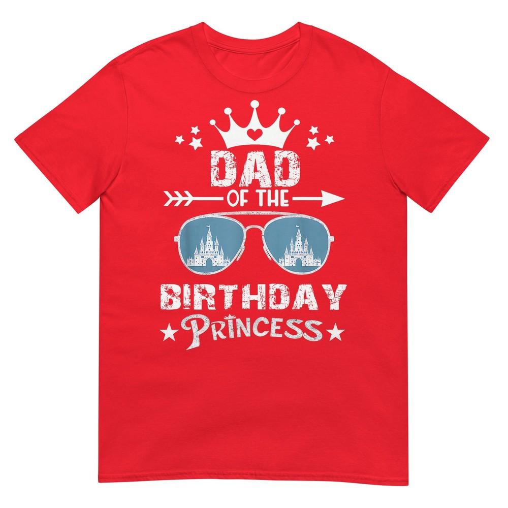 Dad Of The Birthday Princess Pastel Castle Family Matching Tshirt S