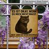 2D Flat - 1pc Vintage Aluminium Metal Sign, Outdoor Decorative Wall Sign, Retro Tin Sign Style, Funny Cat Theme, "It Is Okay If You Do Not Like Me