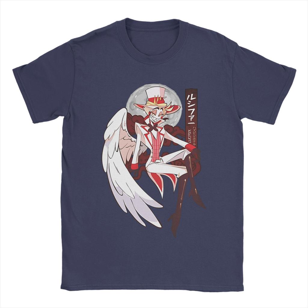 2026 New Unisexs Hazbins Hoteling Fashion T Shirt Lucifer Winged 100 Cotton Clothing Casual Short Sleeve O Neck Tees TShirts