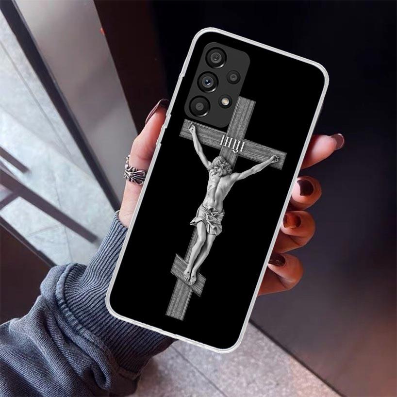 Christian Cross Design Phone Case For Samsung Galaxy A17 A57 A37 A16 A26 A36 A56 A15 A25 A35 A55 A14 A13 A54 A53 A34 A24 A33 A23