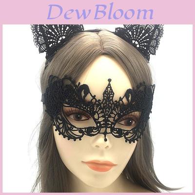 Halloween Sexy Black Lace Headband Mask With Handmade Craft For Costume Parties
