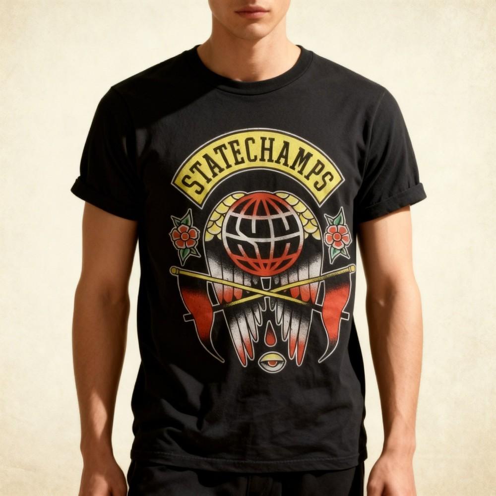 State Champs Band Flash Pop Punk Heavy Black Cotton All Size T Shirt Unisex T-Shirt XXXL