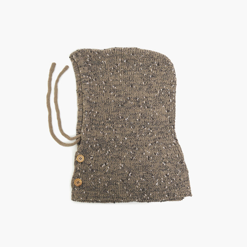 Женская и мужская зимняя вязаная балаклава с капюшоном C7581_Black