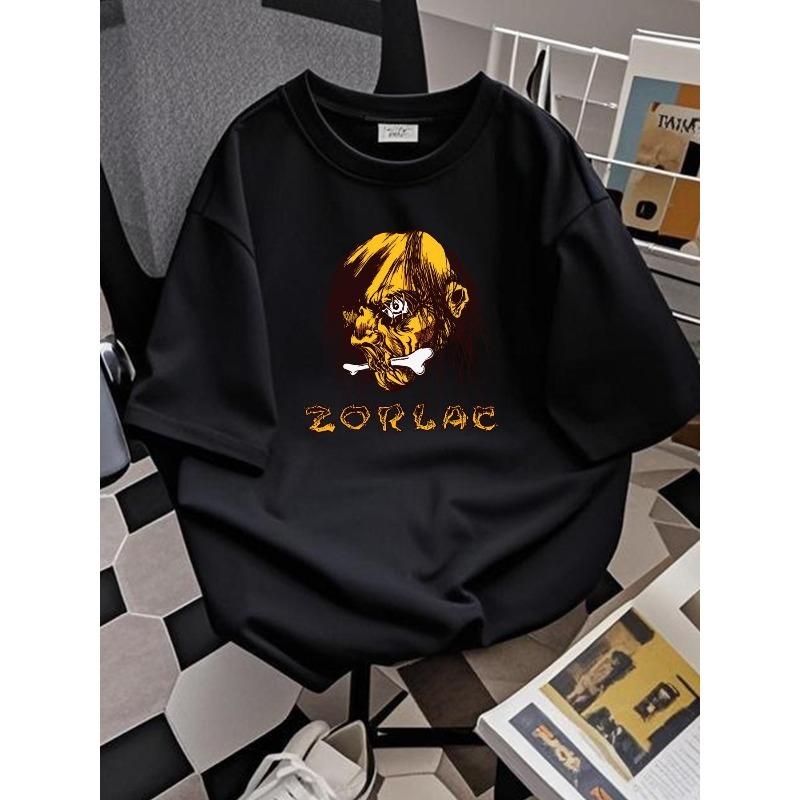 ZORLAC SKATEBOARDS ORANGE LONG HAIRED MONSTER SKATEBOARDING T SHIRT DESIGN Casual Designer Clothes Breathable Graphic Top S