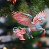 Pferdeornament Acryl 2D Flach Realistisches Pferd Hängeanhänger mit Lanyard Weihnachtsbaum Feiertags-Heimdekoration