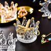 European Crystal Crown Glass Tealight Candle Holder Ring Scented Candlestick Home Decoration