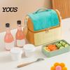 Insulated Food Storage Bag for Work Double Layer Lunch Bag, Large Capacity Leakproof Thermal Cooler Water Resistant Office Carrier Students