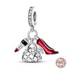 Charms Plata De Ley 925 copper Original Devil's Eye Perfume Bottle Bow Silicone Spacer Beads Women Bracelet DIY Zircon Pendants