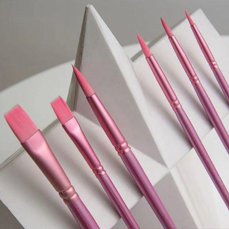 Aquarell-Pinsel-Set: Spitze Runde & Flache Weiche Borsten für Anfänger-Kalligraphie und Handgemalte Kunst mit Nylon-Zubehör