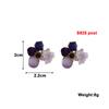Taro Purple Flower Stud Earrings for Women Crystal Round Ball Mini Earrings Cute Girls Earrings Fashion Ear Jewelry brincos