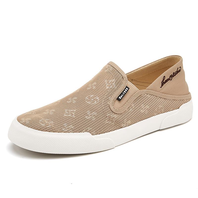 Shining The New Summer Mens Shoes Fashionable and Versatile Trendy Casual Mens Cloth Shoes Breathable and Comfortable Mesh Shoes