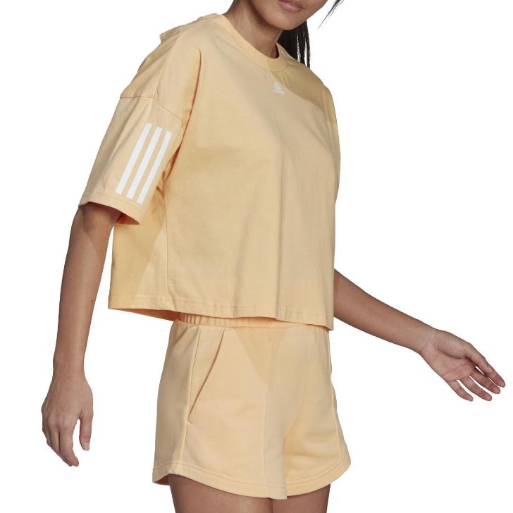 adidas Drop Shoulder Sleeve T Shirt Women's Yellow HT3507