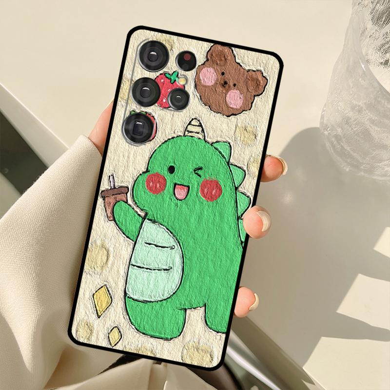 

Kawaii Rabbit Bears Korean oil painting Case For Samsung Galaxy S22 S21 Ultra Note 20 S8 S9 S10 Note 10 Plus S20 FE S21 FE Cover Note 20 Ultra