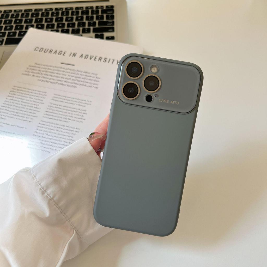 IPhone 17 Pro Max Case: Apple 16 Large Window Imitation Liquid Silicone, Anti-Fall, with 15 Lens Film for Women