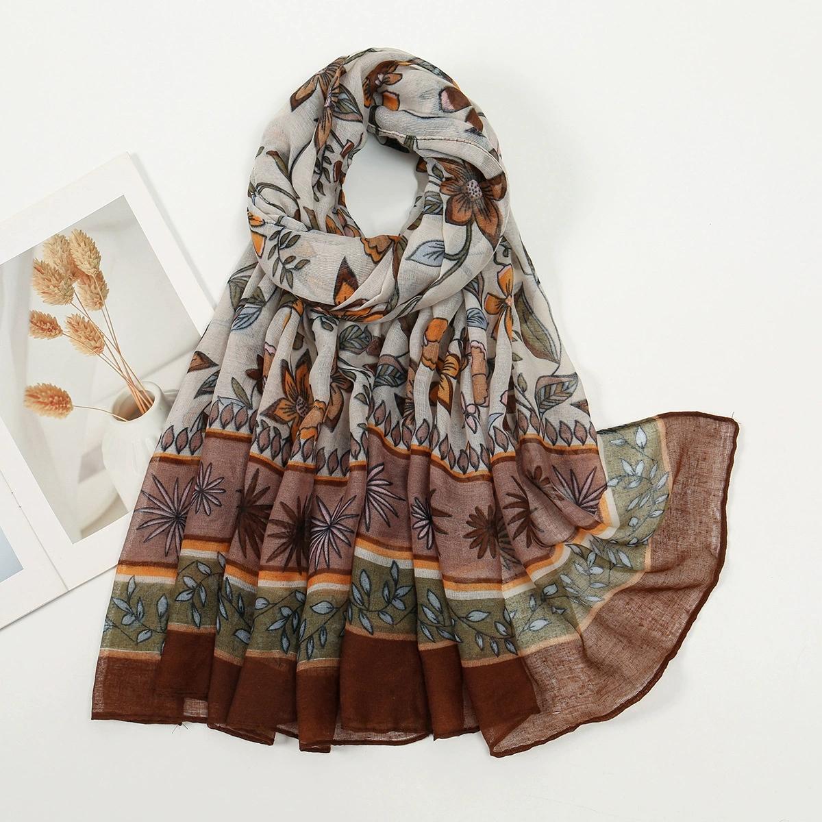 

Женский дышащий платок на голову с цветочным принтом, арабский шарф, Ближний Восток, Дубай, Турция, палестинский хиджаб, шарфы 85x180cm