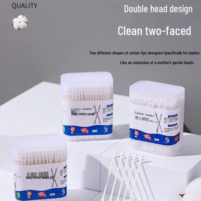 Boxed Double-Ended Cotton Swabs for Baby and Household Use