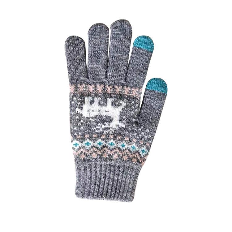 Winter Cold-proof Thin Plush Women's Gloves New Style Wool Plus Velvet Touch Screen Cycling Warm Knitted Gloves