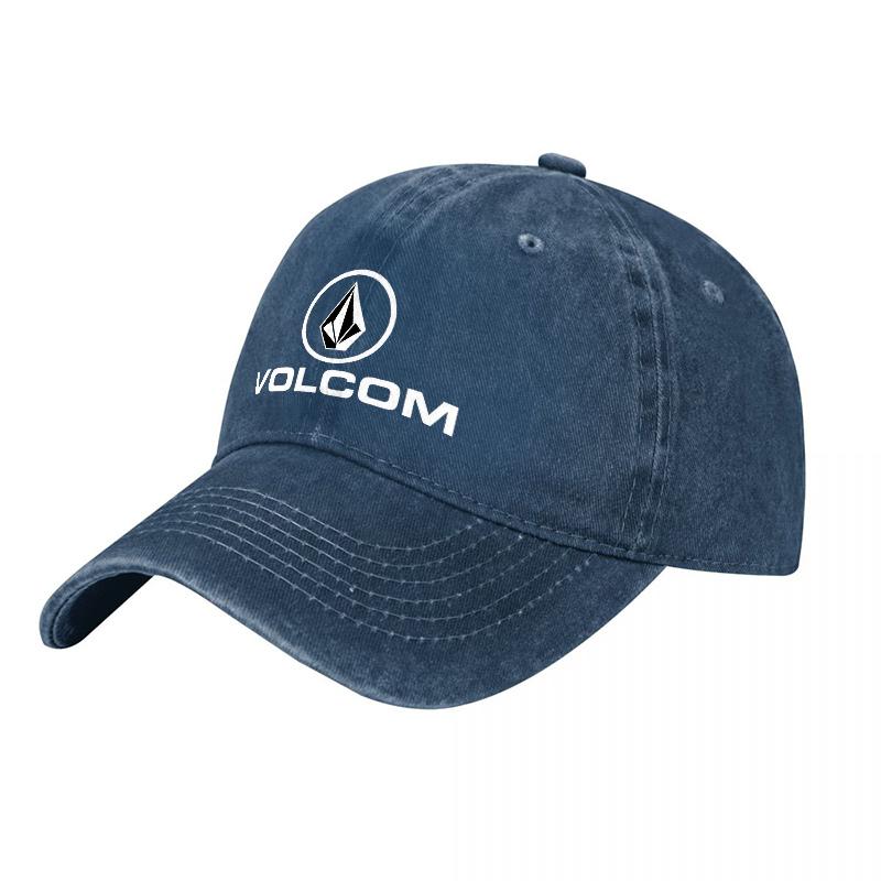 Boné de Baseball Volcom Algodão Lavado Corte Clássico Chapéu Ajustável com Bordado Icônico da Marca