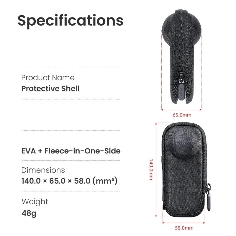 Compact Travel Bag Carrying Case for 360 X5 Action Camera Gear Lightweight EVA Shell Protections Organiser