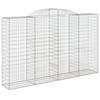 VidaXL Paniers à gabions arqués 3 pcs 300x50x180/200 cm fer galvanisé, gabion, cage de gabion, panier de mur de gabion, mur 3146774