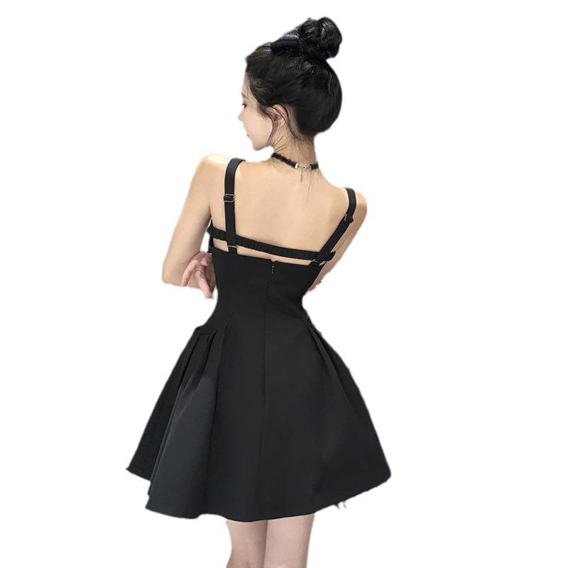 Women's Clothing Sweet and Sexy Square Collar Temperament Thin Suspender Dress