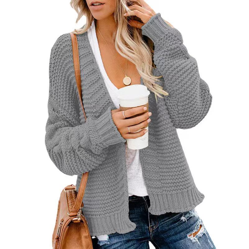 2024 Winter Women's Fashion Solid Color Wool Cardigan