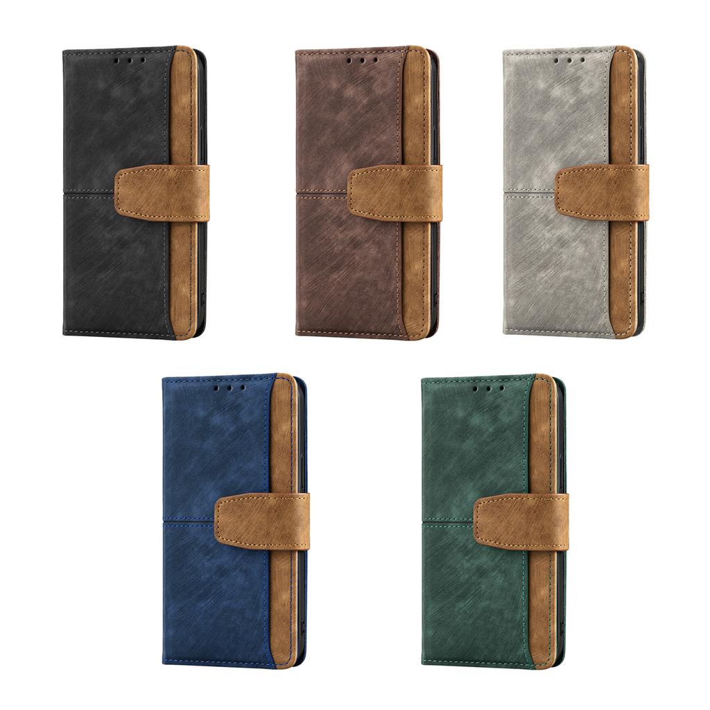 Lichicase Contrast Color Leather Mart Phone Case for Redmi Note 15 15 Pro 15 Pro+ Flip Holder Back Cover