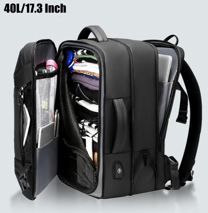 Fenruien Ny 40L Stor Kapasitet&Utvidbar Reise Ryggsekk Multifunksjon 17,17.3 Tommer Business Laptop Ryggsekk Veske