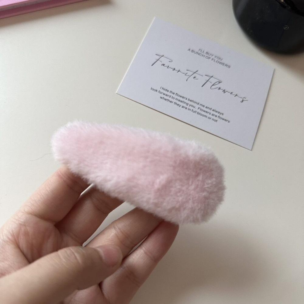 Очаровательные универсальные заколки для волос в форме капли Пушистые однотонные заколки для челки Подвижные заколки Женские аксессуары для волос