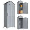 Garden Cabinet Wood Extra-tall Tool Shed with Adjustable Shelf Magnetic Door Galvanized Roof Ventilation