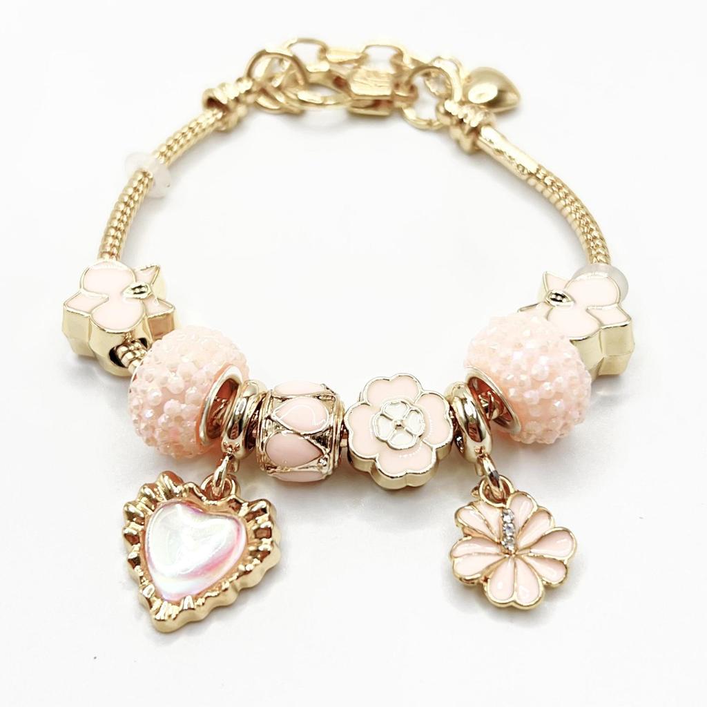 18K Gold-Plated Alloy Bracelet for Women - Charming Gold Flower Crystal Zircon Punk Valentine's Day Gift
