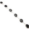 Black Onyx Gemstone 925 Sterling Silver Jewelry Handmade Bracelet 8.5" For Women RB-3-5