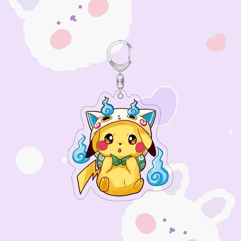 Pikachu Anime Keychain Laser Printed High-definition Acrylic For Decoration Gifts