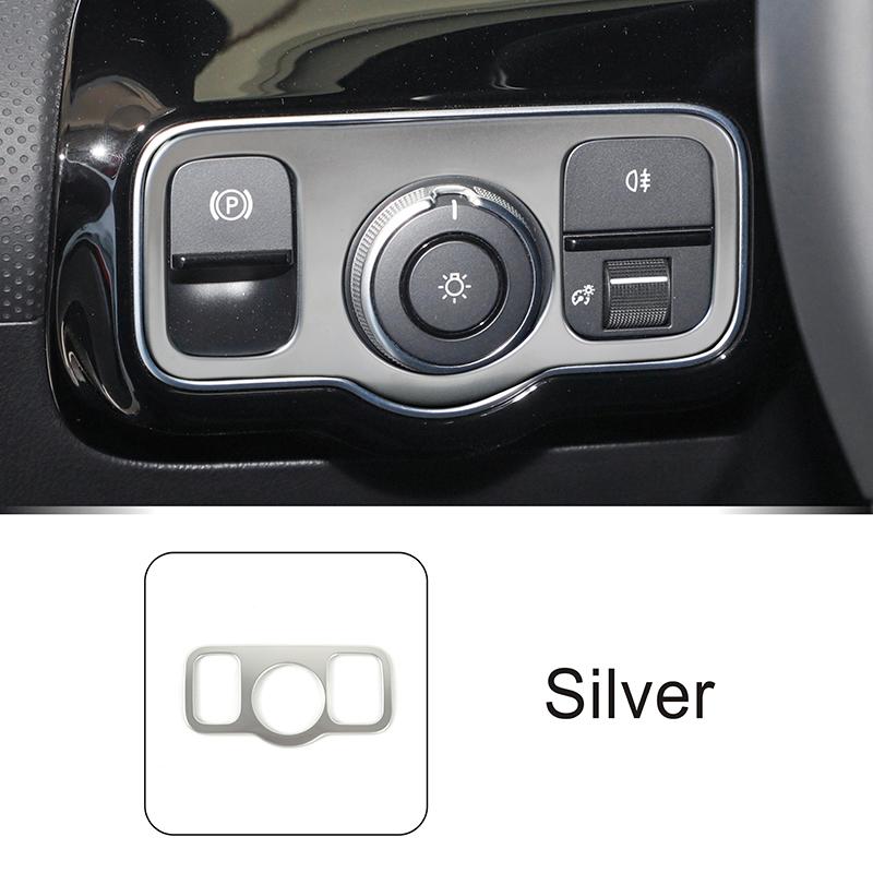 Stainless Steel Headlight Switch Frame Decoration Cover Trim For Mercedes Benz A B Class CLA GLA GLB W177 W247 C118 H247 X247
