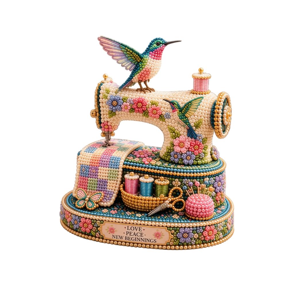 Bead Sewing Machine DIY Kit - Spring Themed Decorative Beading Project for Home Decor, Desk, and Gift for Crafters 5ml