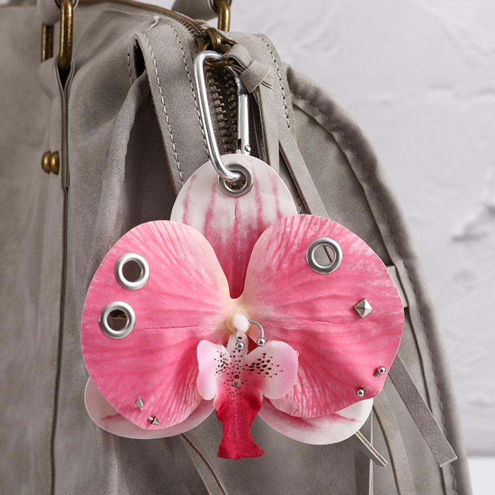 Colorful Simulation Flower Keyring Simulation Flower Flower Bag Pendant Butterfly Orchid Keychain