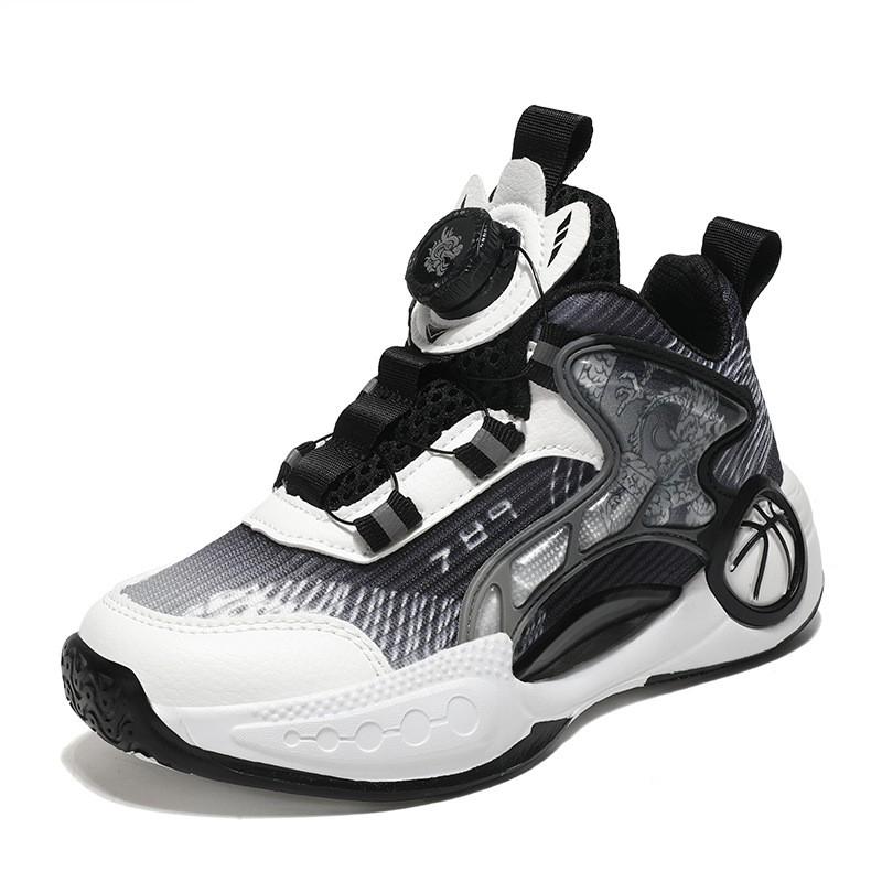 Kids Basketball Shoes With Quiet Sole Design Breathable Mesh Upper Non-Slip Durable Sports Sneakers Boys Girls