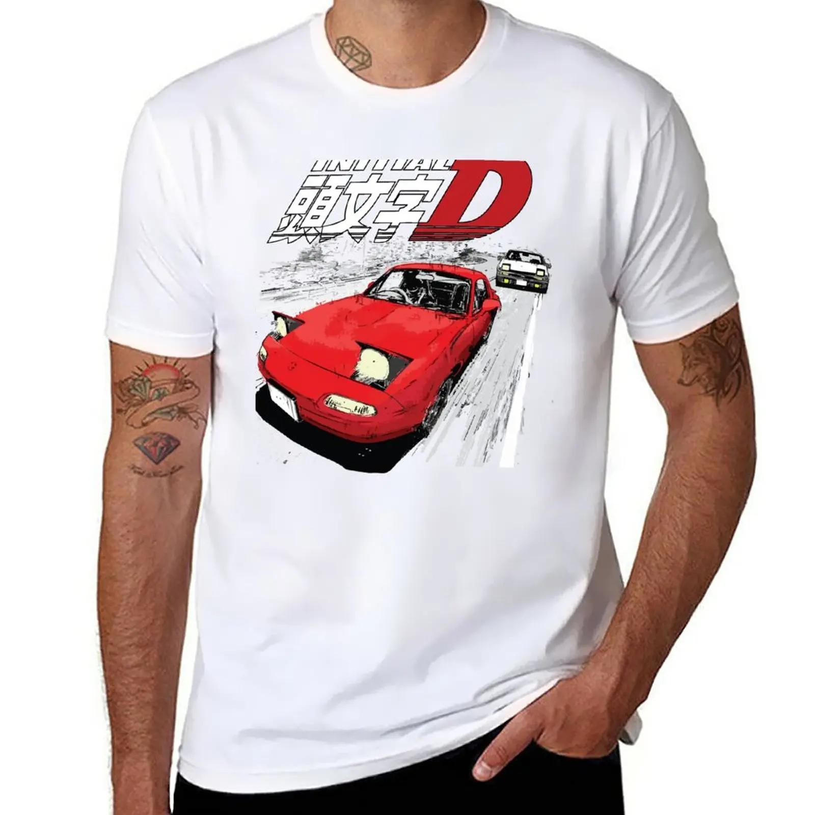

Новый Initial D - Горный Дрифт Гонки Тандем Такуми Фудзивара AE86 против Eunos MX5 Miata NA Roadster Тору Суэцугу Футболка 4XL