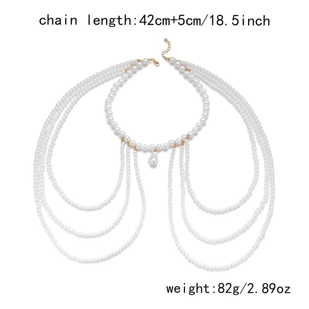 New Beach Vacation Style Imitation Bead Tassel Necklace for Women, a Unique And Exquisite Piece
